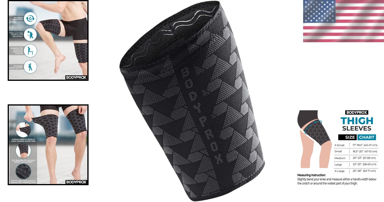 Thigh Compression Sleeve Pair – Extra Large Hamstring Support for Athletes
