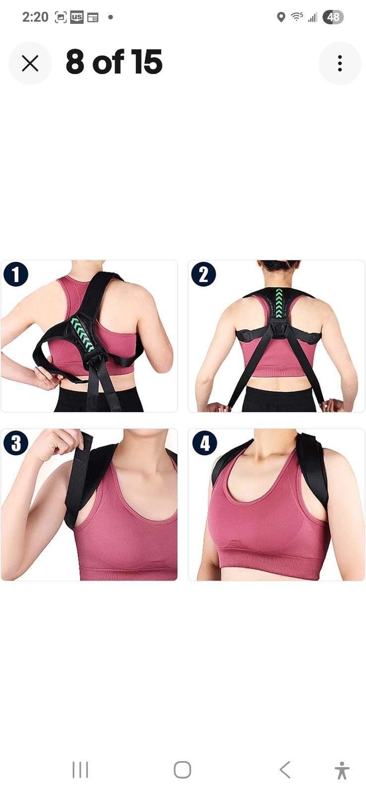 Shoulder Support Adjustable Back Pain Support Posture Corrector Brace Belt Strap