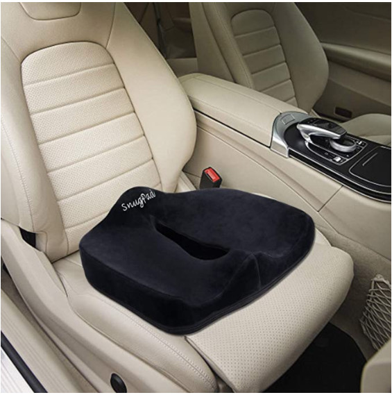 SnugPad Premium Orthopedic Memory Foam Cushion for Office Chair (Black)