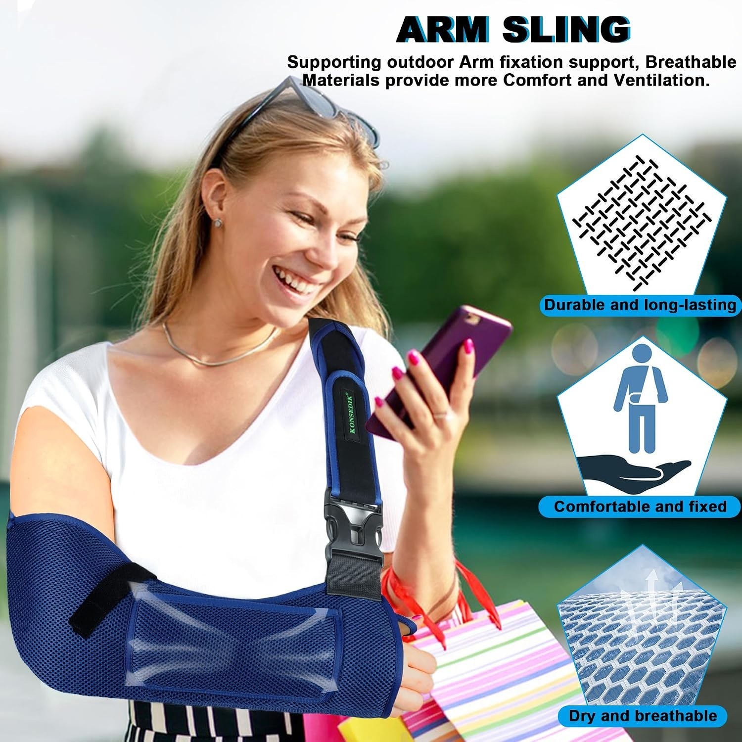 Adjustable Arm Sling – Lightweight Breathable Brace for Rotator Cuff Recovery