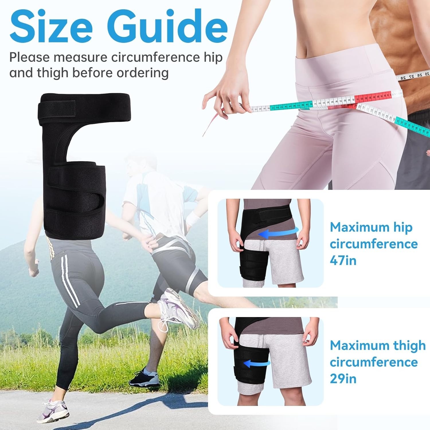 Hip Brace for Sciatica Pain Relief ,Adjustable Sacroiliac SI Belt Support Right
