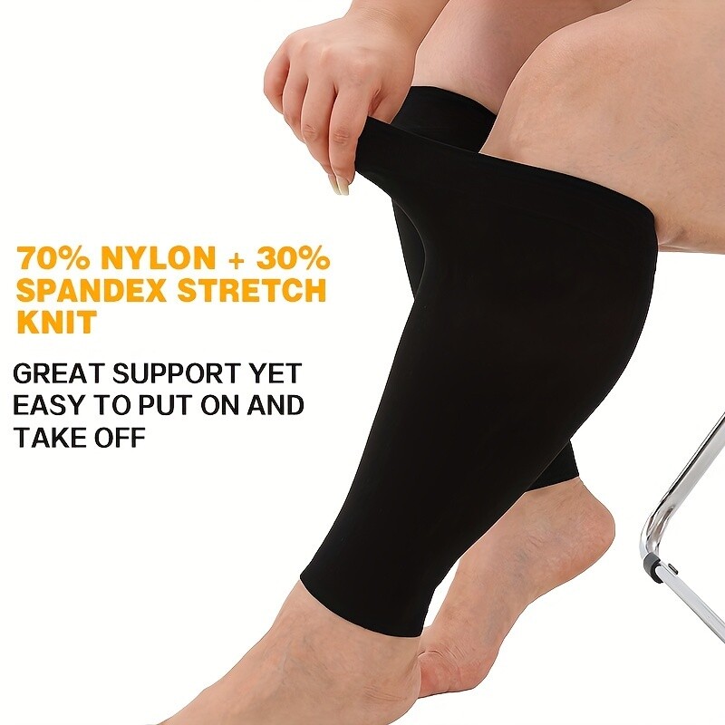 3 Pairs Plus Size 20-30mmHg Compression Calf Socks XL-7XL Footless Socks Unisex