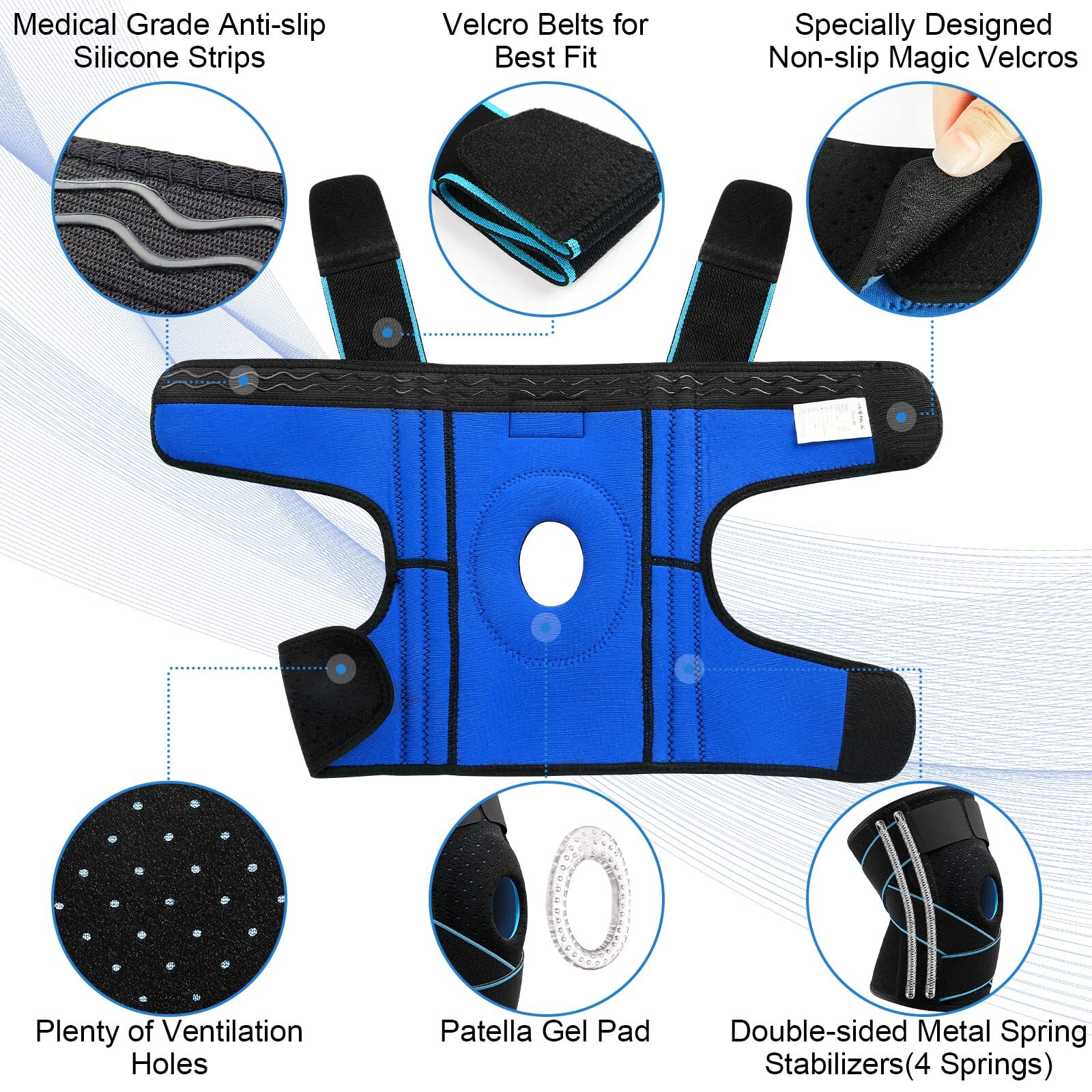 Rodilleras De Compresión Para Levantamiento De Pesas CrossFit Neoprene Gym
