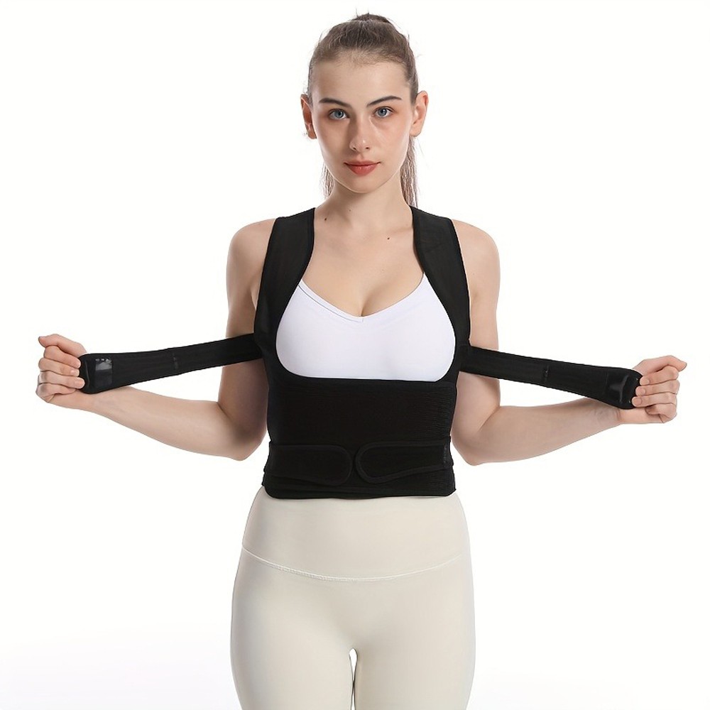 1x Adjustable Breathable Posture Corrector Back Brace Shoulder for Office Worker