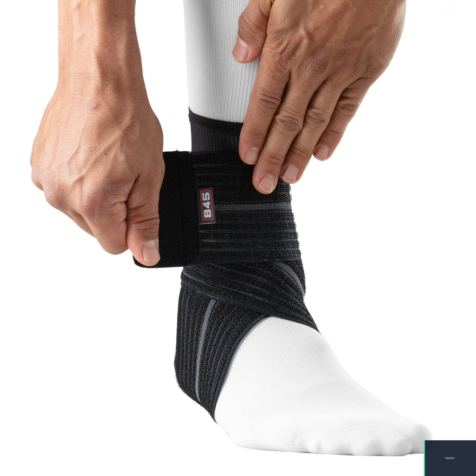 Ankle Sleeve Compression Wrap Support Black Medium with Elastic Mesh