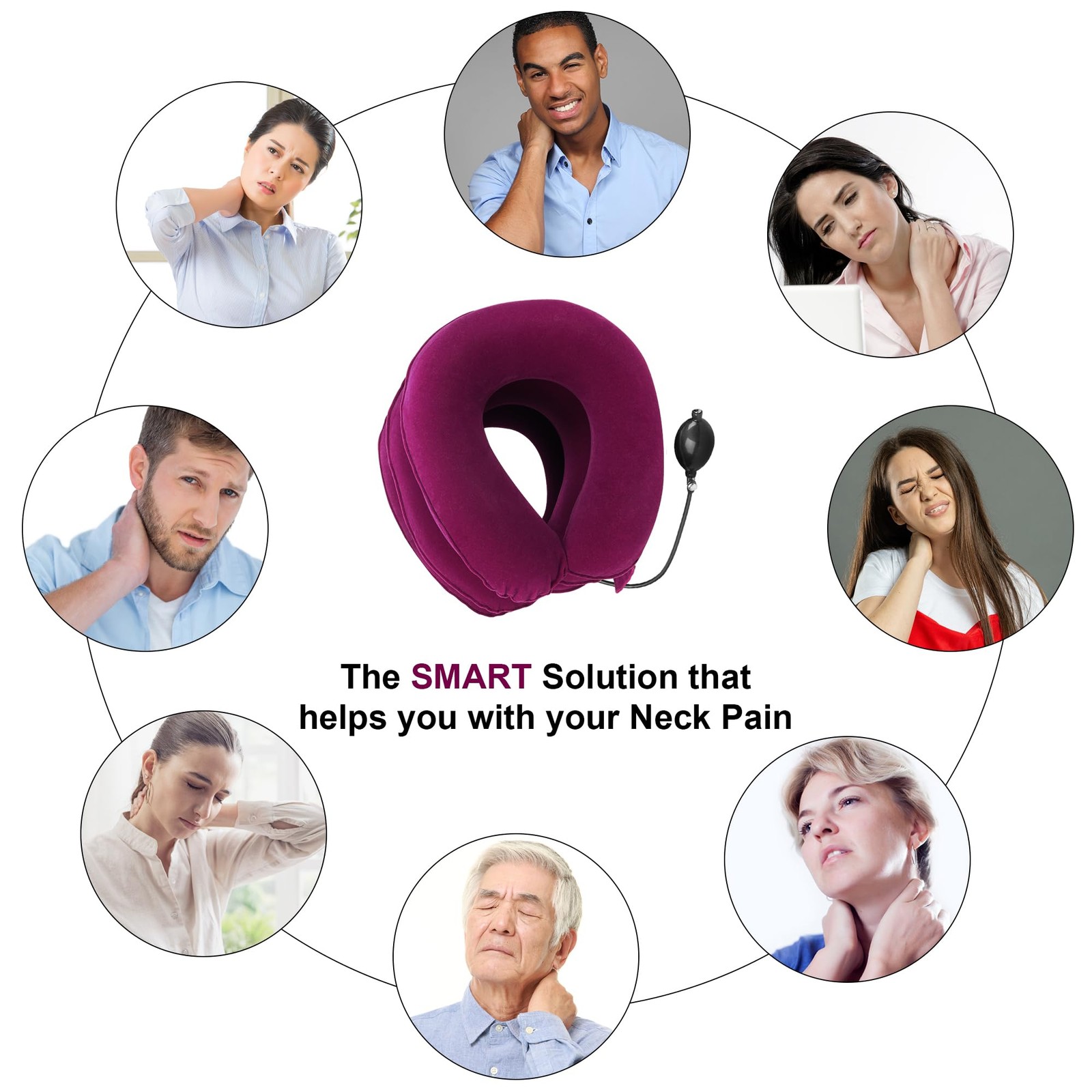 Cervical Neck Traction Device Inflatable Stretcher, Easy to Use Roseo
