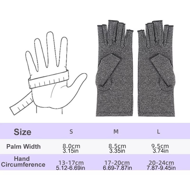 Arthritis Medical Gloves Compression Copper Pain Relief Hand Wrist Support Brace