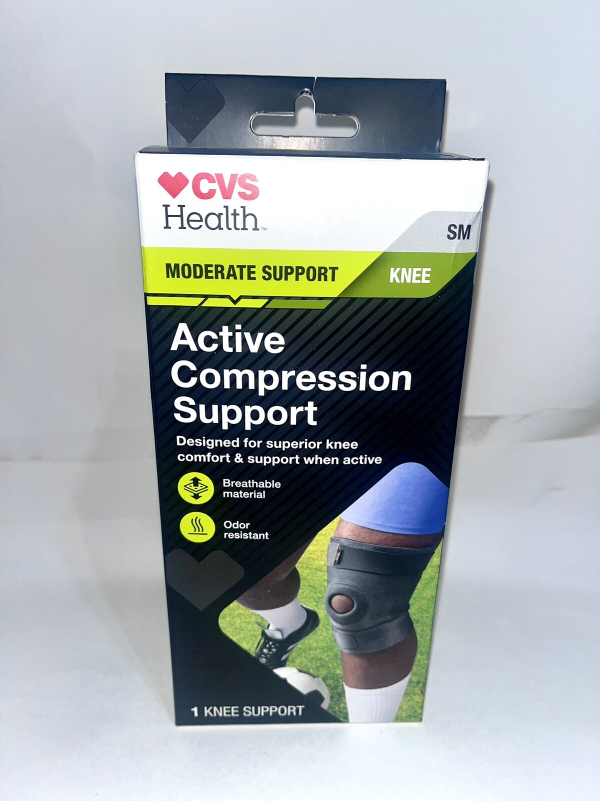 CVS Health Active Compression Knee Support Breathable Material Size SM