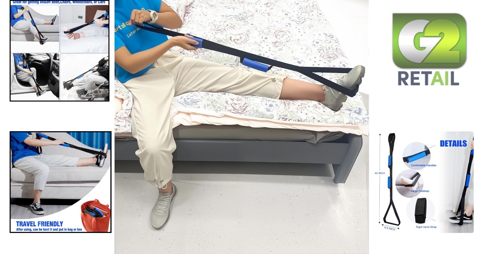Lightweight 42-Inch Leg Lifter Strap – Ideal Aid for Seniors & Disabled Recovery