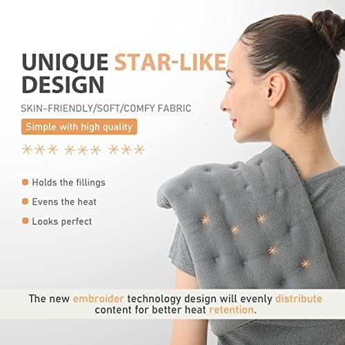 Wide Microwave Heating Pad with Washable Cover 9.5 x 16in Microwavable | Hot Pad