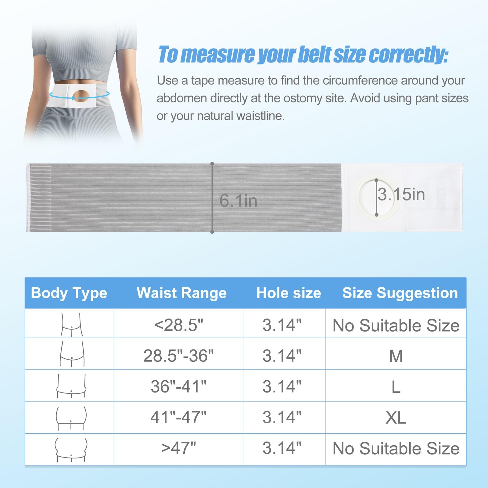 NIdreamCE Adjustable Ostomy Hernia Belt – Breathable Stoma Support Belt for C…