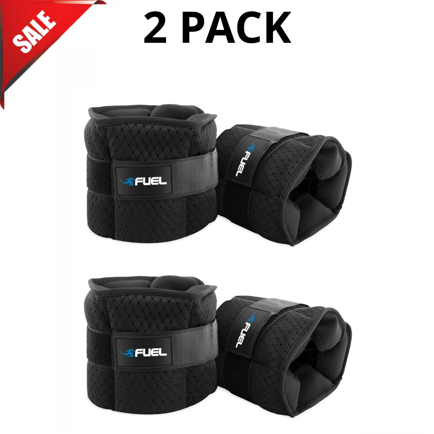 Fuel Pureformance Adjustable Wrist & Ankle Weights 10lb Pair, 2 Pack