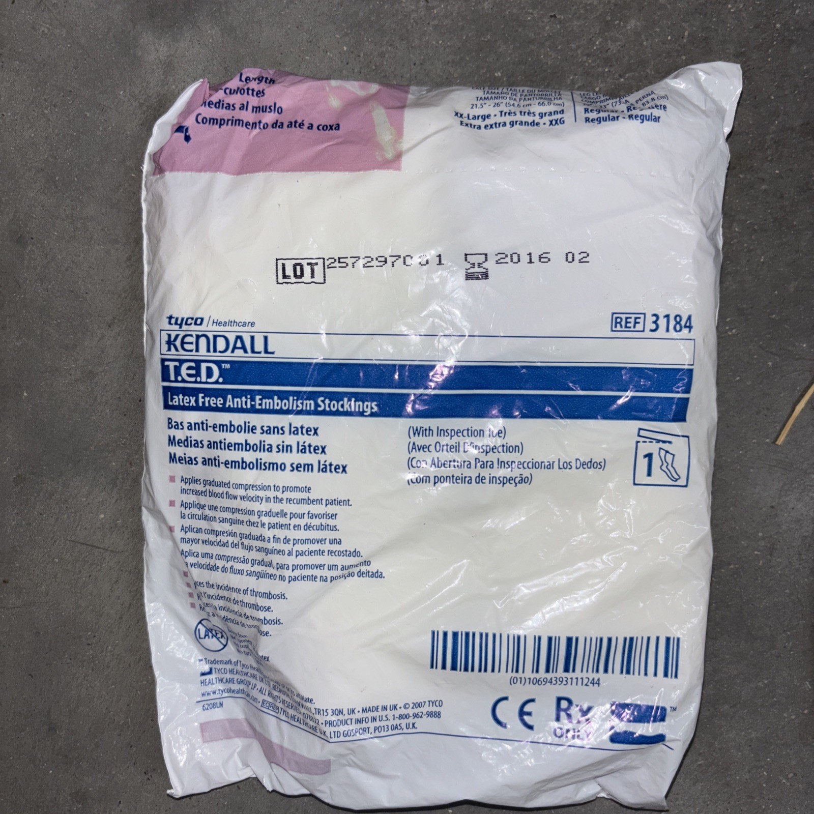 Tyco Kendall TED Anti-Embolism Stockings Hose Size Xxl Regular Knee Length