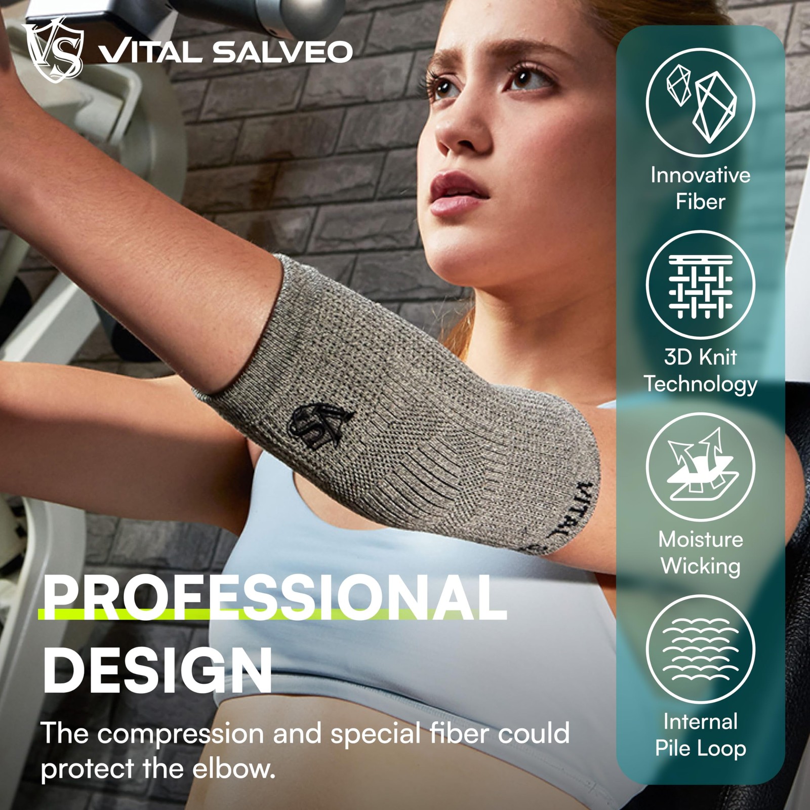 Vs Vital Salveo Vital Salveo- Fitness Mild Compression Support Elbow