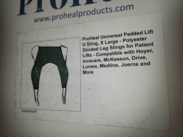 ProHeal Universal Padded Lift Divided Leg Slings for lifts Extra X Large XL NEW
