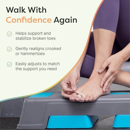 ZenToes Hammer Toe Corrector Fabric Toe Splint Cushioned Buddy Wraps 4 Count Bei