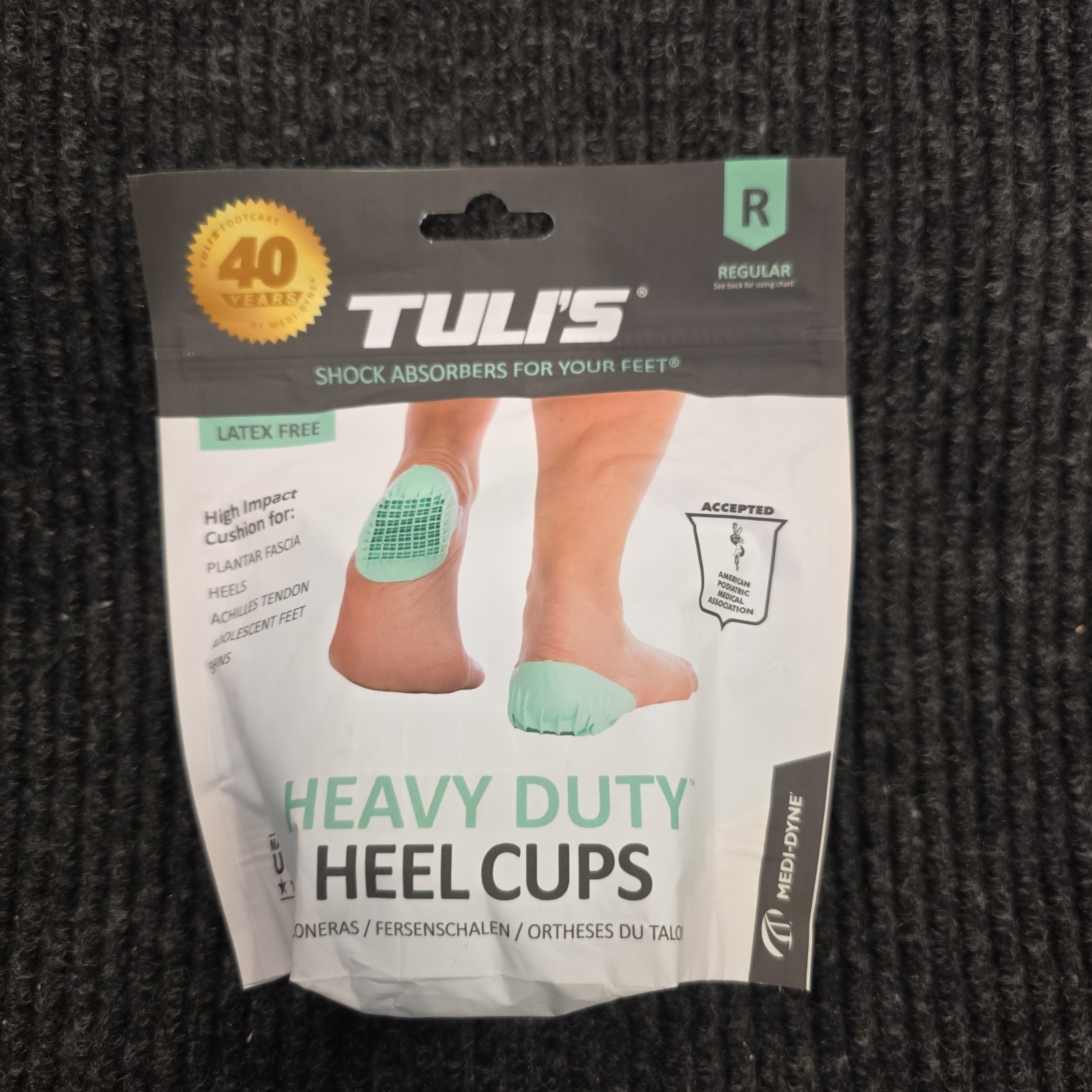 Tuli’s Heavy Duty Heel Cups Cushion Insert Shock Absorption Regular New