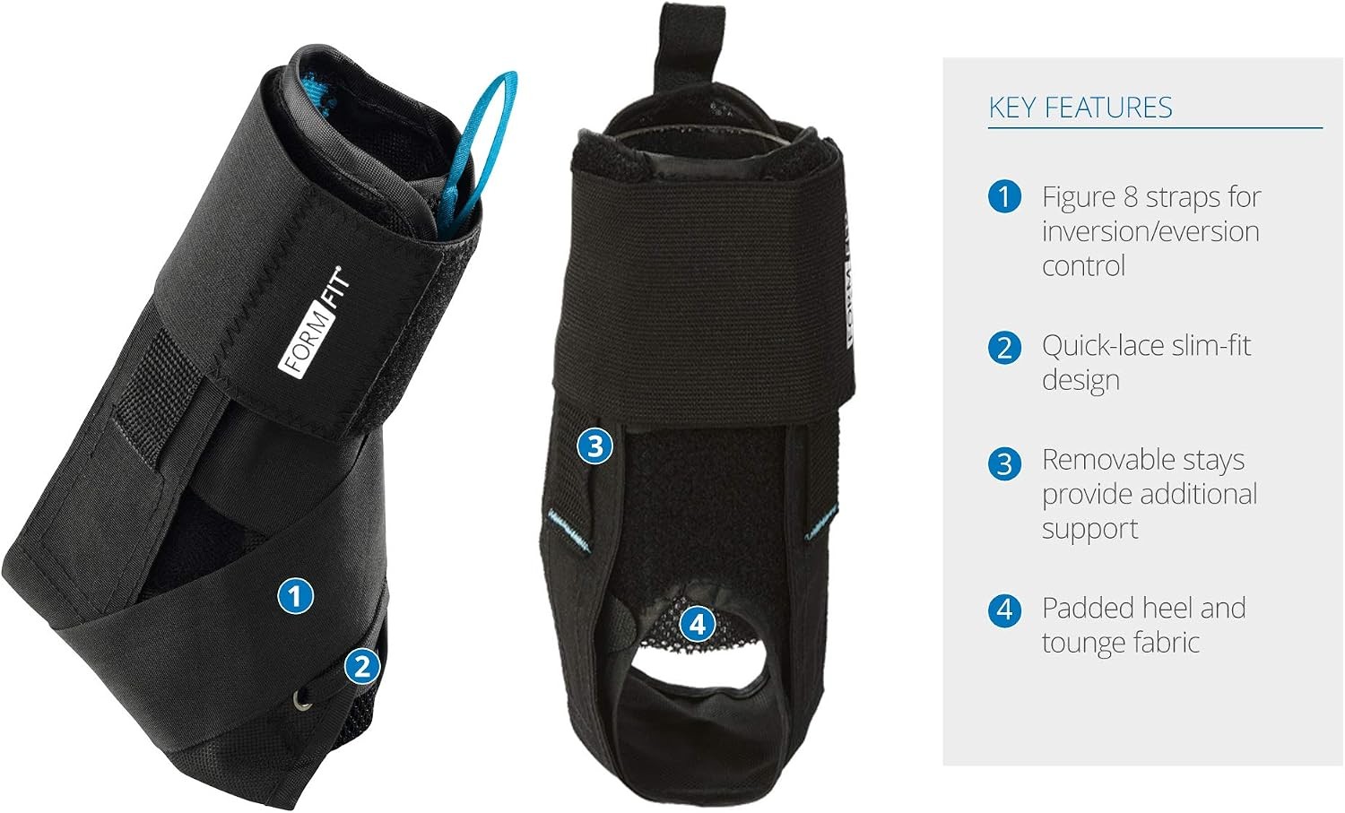 Ossur FormFit Ankle Brace with Speedlace & Figure 8 Straps – SMALL