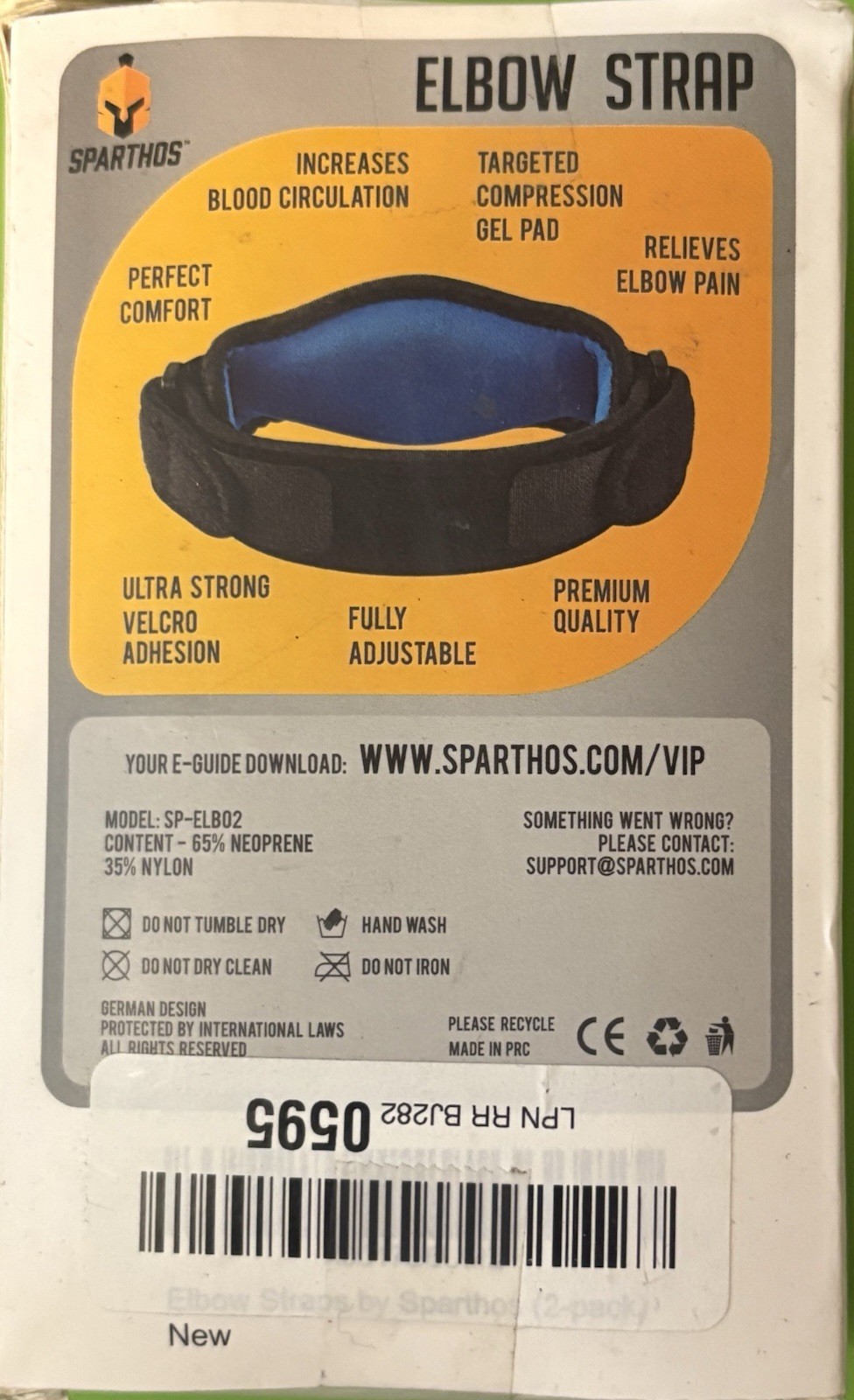 Sparthos Elbow Strap Adjustable With Ultra Strong Velcro Brand Relieves Pain
