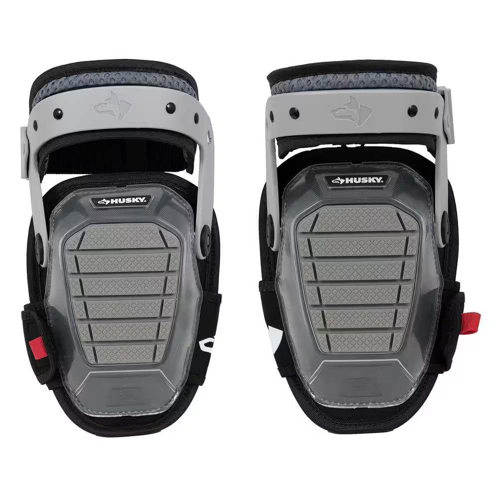Gray Gel Soft Cap Articulating Hinge Knee Pad with Adjustable Straps