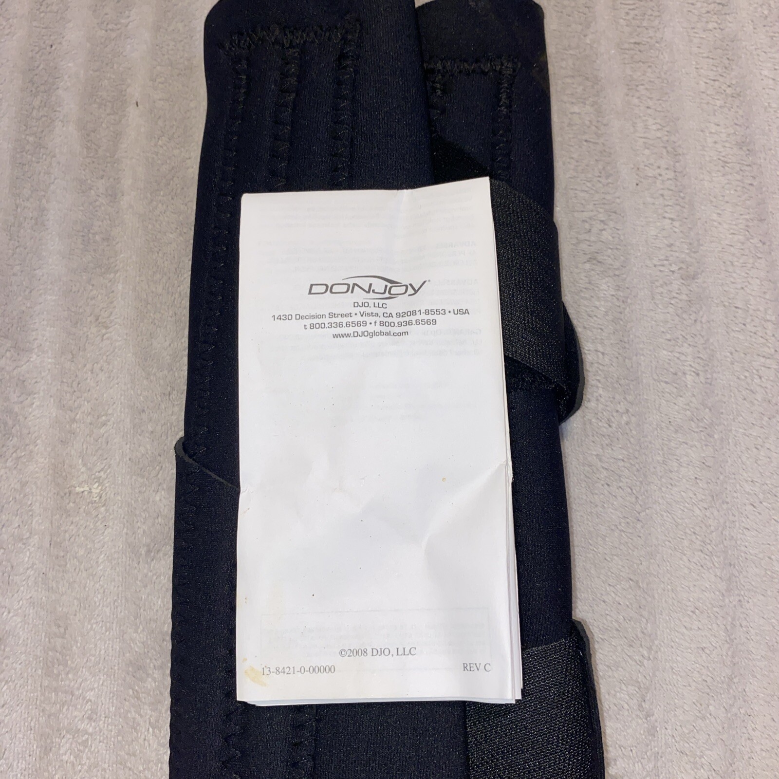 Donjoy Lat Pat Knee Sprt, LT, XXL, BLK for support of the Patella Left New