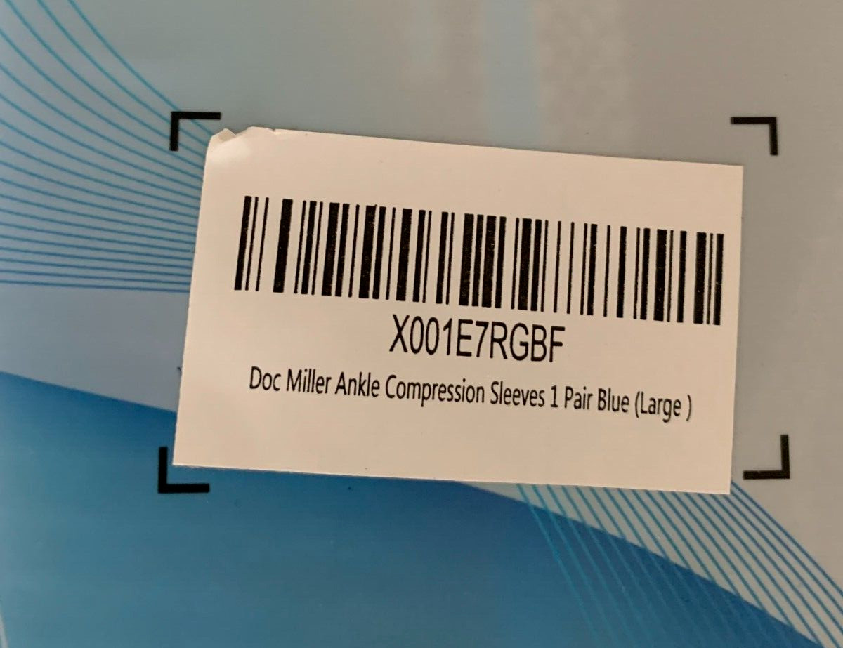 Ankle Compression Sleeve Size Large Doc Miller Blue NIP 1 Pair Nylon & Spand