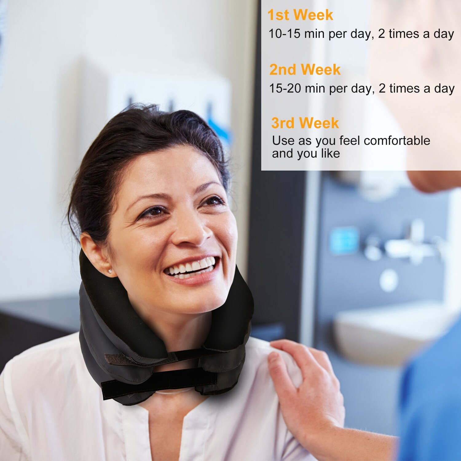 Air Inflatable Cervical Traction Neck Pillow–Headache Shoulder Pain Relief Brace