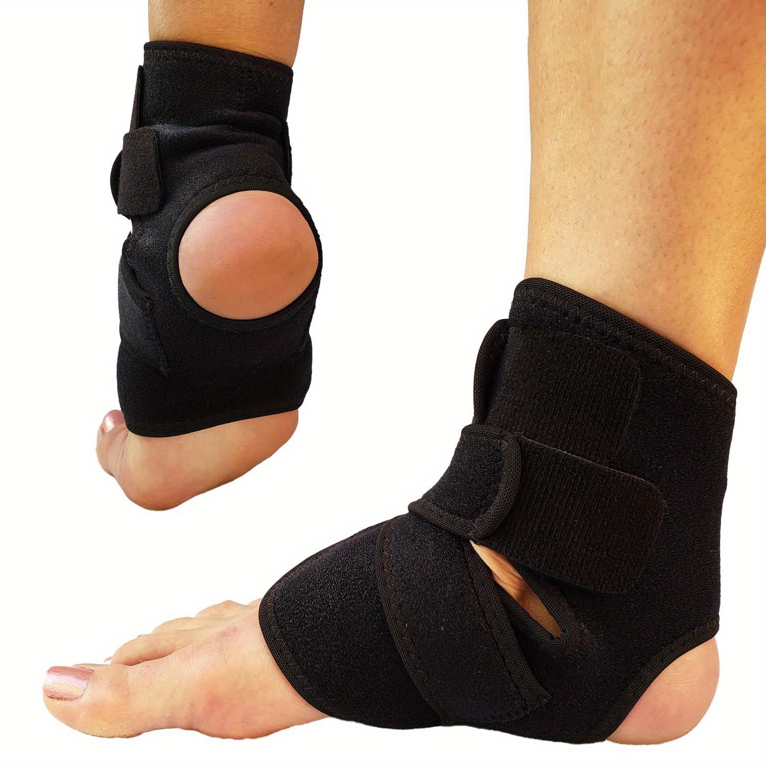 2pcs Ankle Support Braces, Polyester, with Adjustable Buckle Breathable Achilles