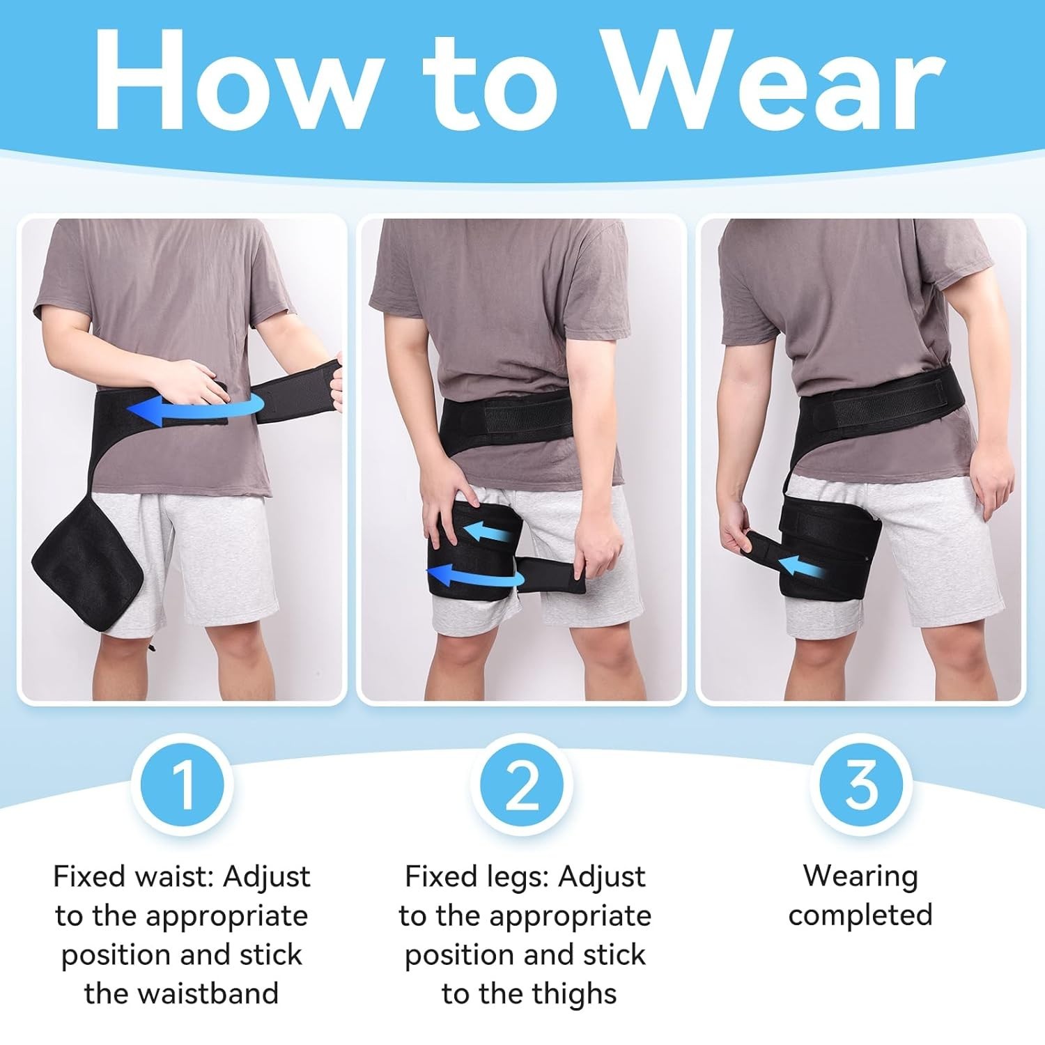 Hip Brace for Sciatica Pain Relief ,Adjustable Sacroiliac SI Belt Support Right