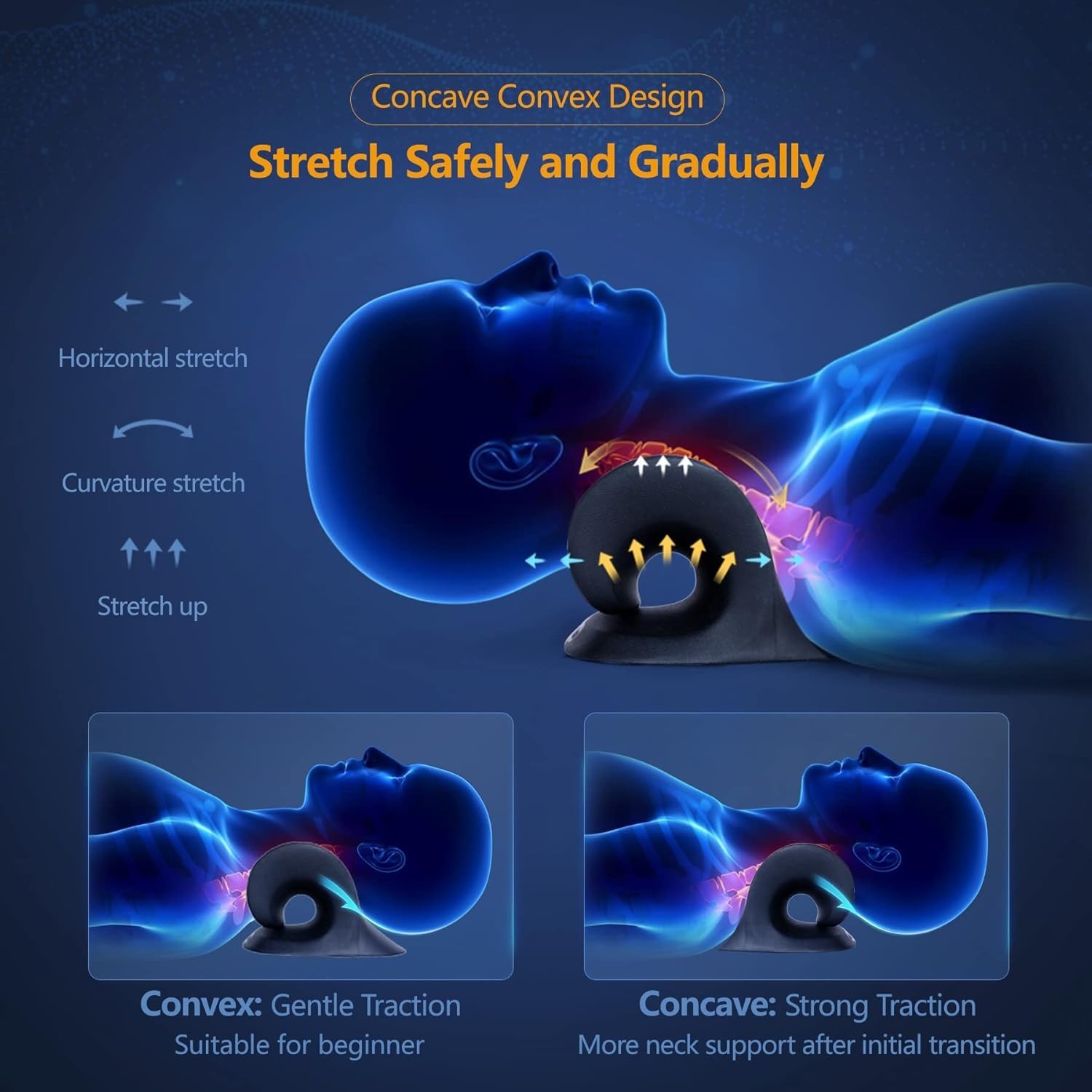 Neck Traction Pillow with 3 Temperature Settings for Tailored Relief
