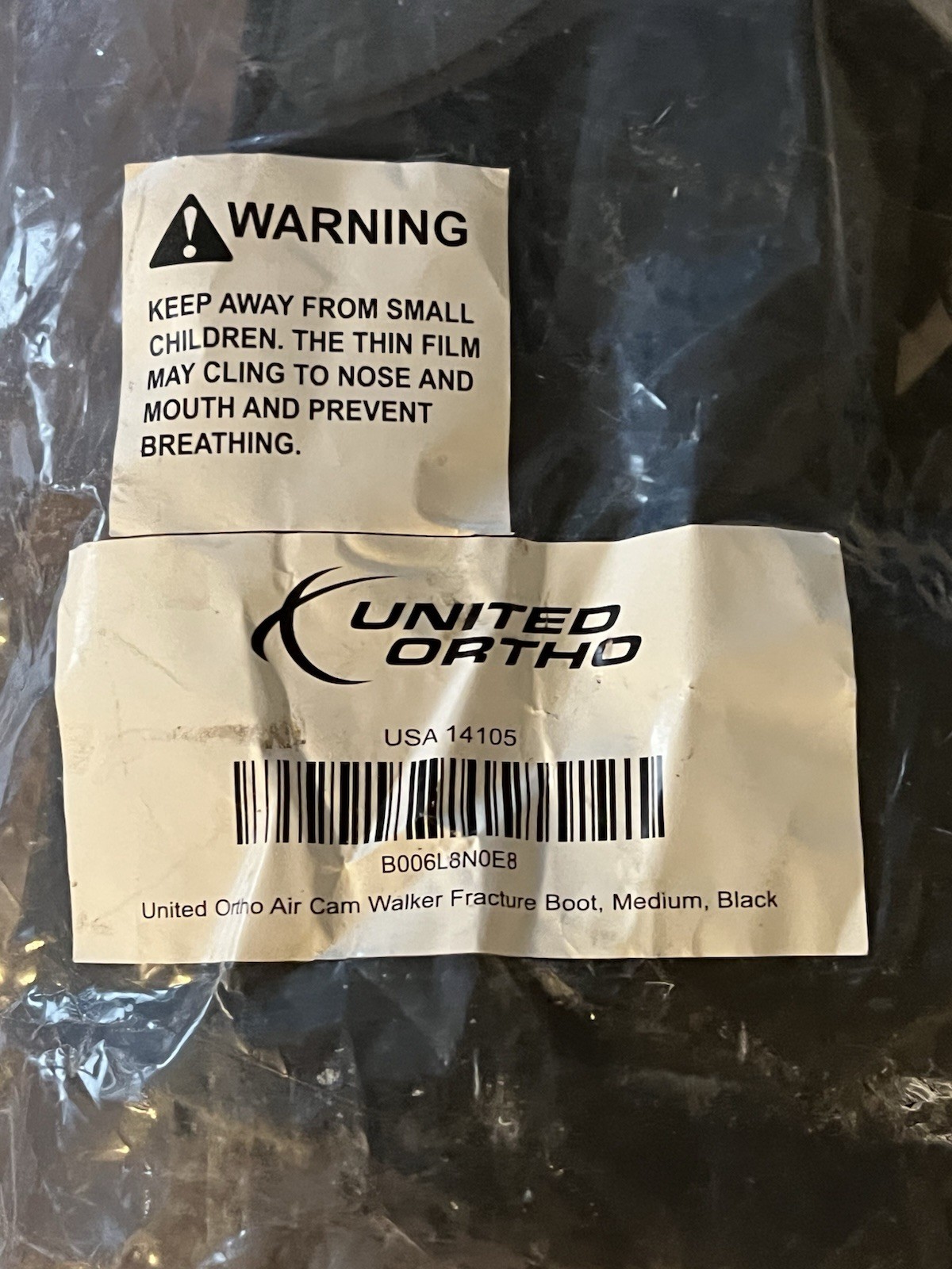 United Ortho Air Cam Walker Fracture Boot Medium Black New Sealed