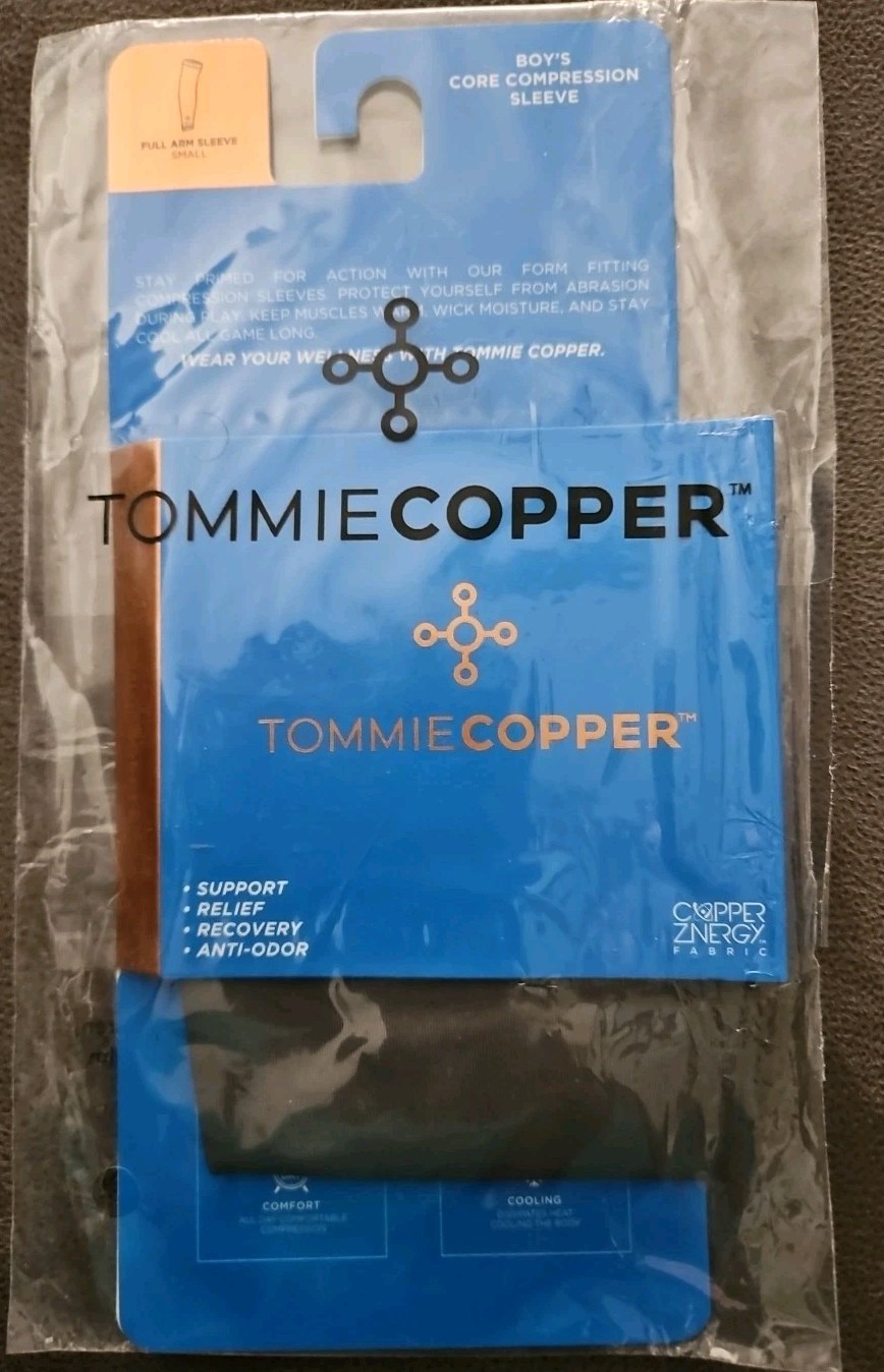 Tommie Copper Boy’s Core Compression Full arm Sleeve Small New Slate Grey Kids