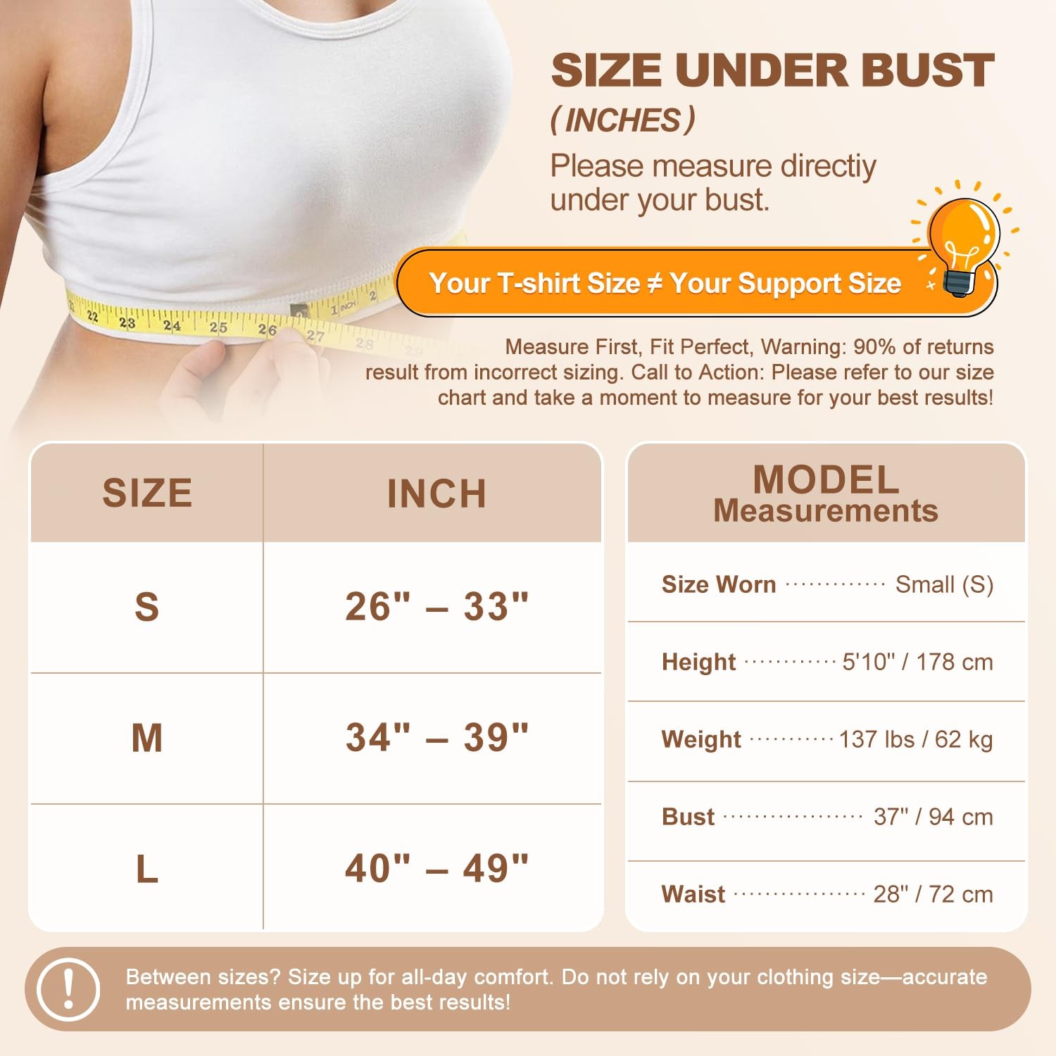 Actpower Invisible Posture Corrector for Women Small(Under Bust 26″- 33″)