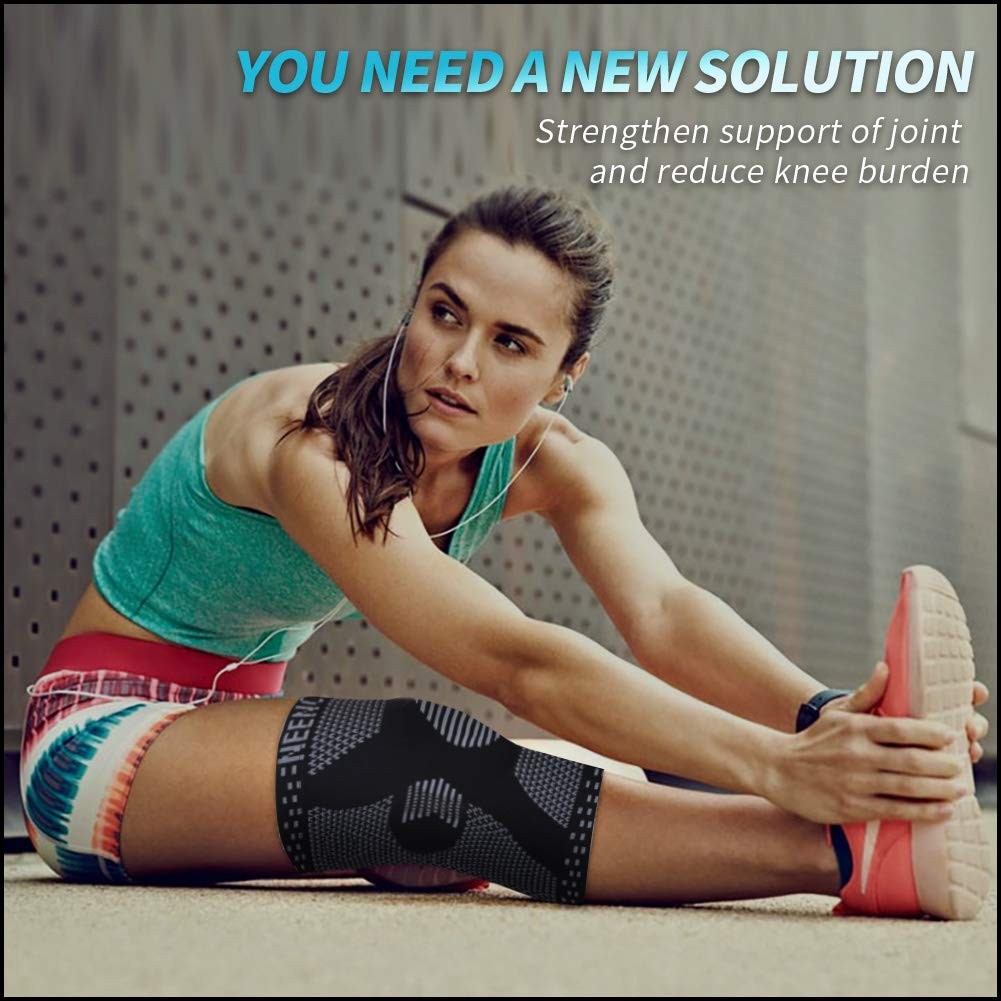 Professional Knee Brace, Compression Knee Support with Patella Gel Pad & Side…