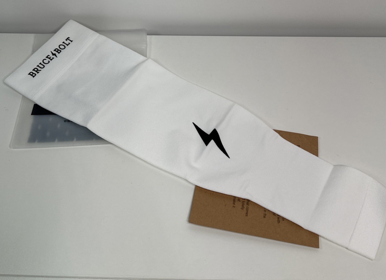 Bruce Bolt Premium Pro Graduated Compression Arm Sleeve Size L/XL White/Black