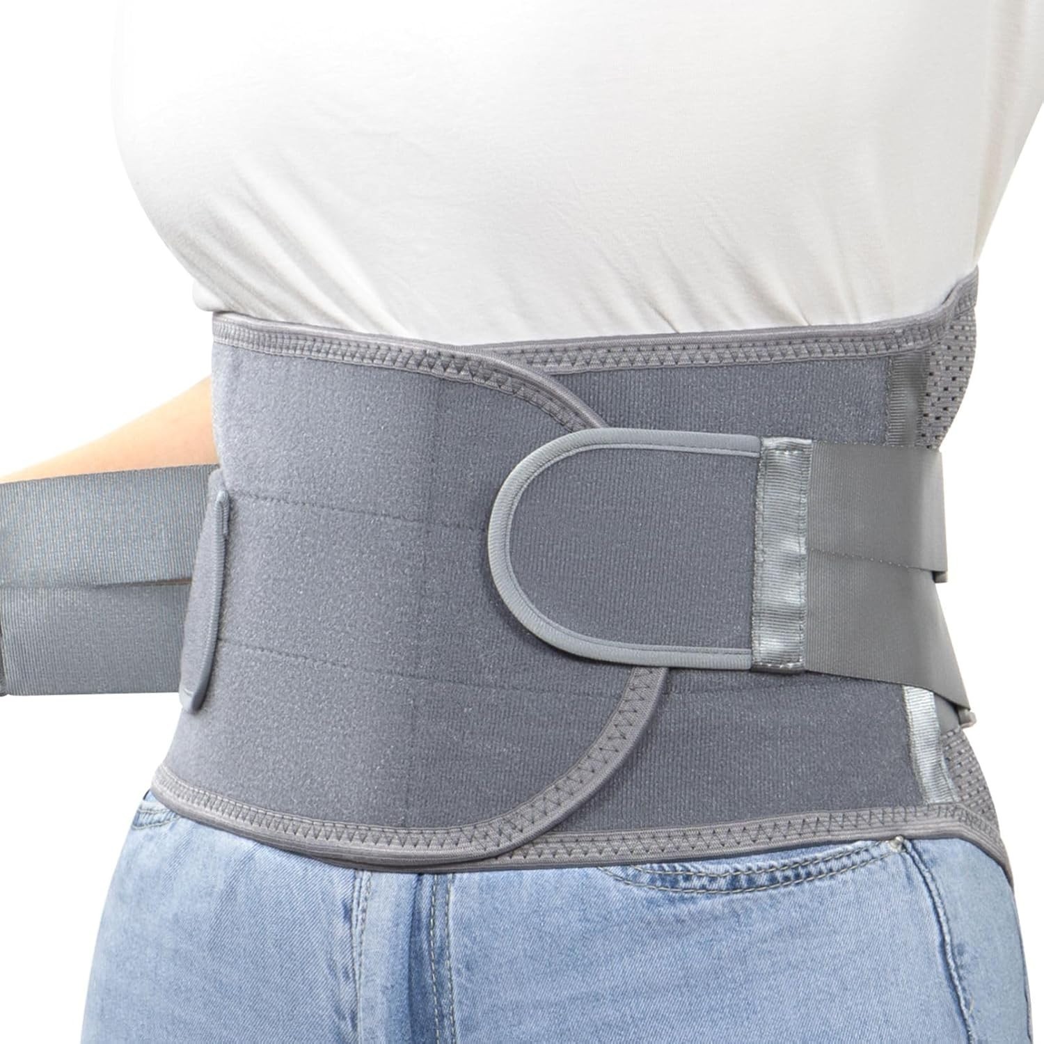 HONGJING Dual Pulley Back Brace with 7 Stays for Lower Back Pain Relief,T46-1