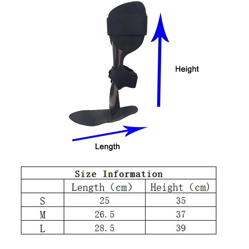 Carbon Fiber AFO Ankle Foot Orthosis Drop Foot Brace Lightweight Trim to Size