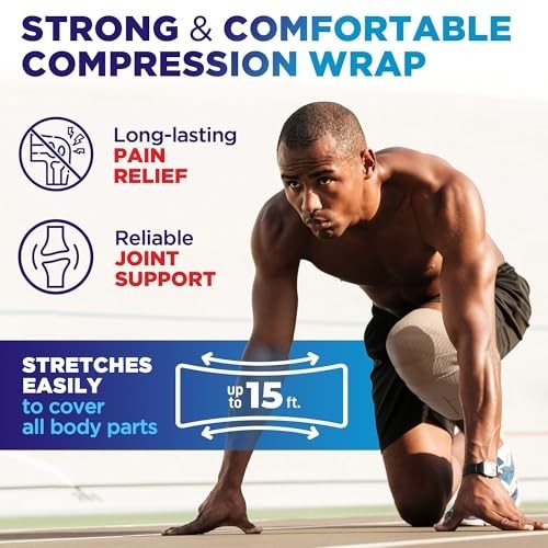 6” Elastic Bandage Wraps (10pk) – Strong Compression Self-Closing for Legs, Knee