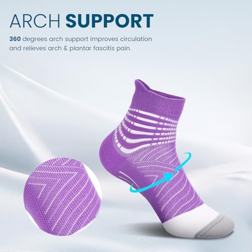 Compression Ankle Support Socks Women – Large Black+white+grey(3 Packs)