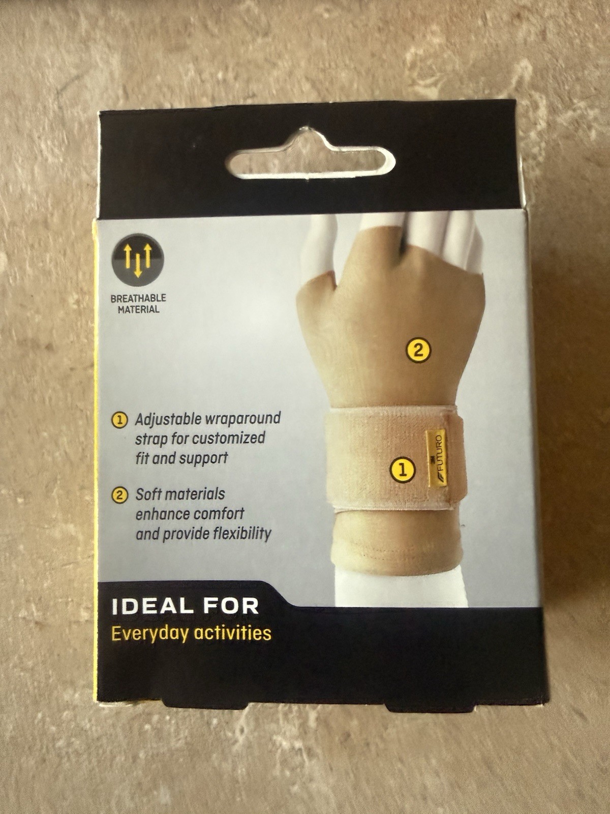 FUTURO Hand/Wrist Compression Glove L/XL Beige Adjustable Support