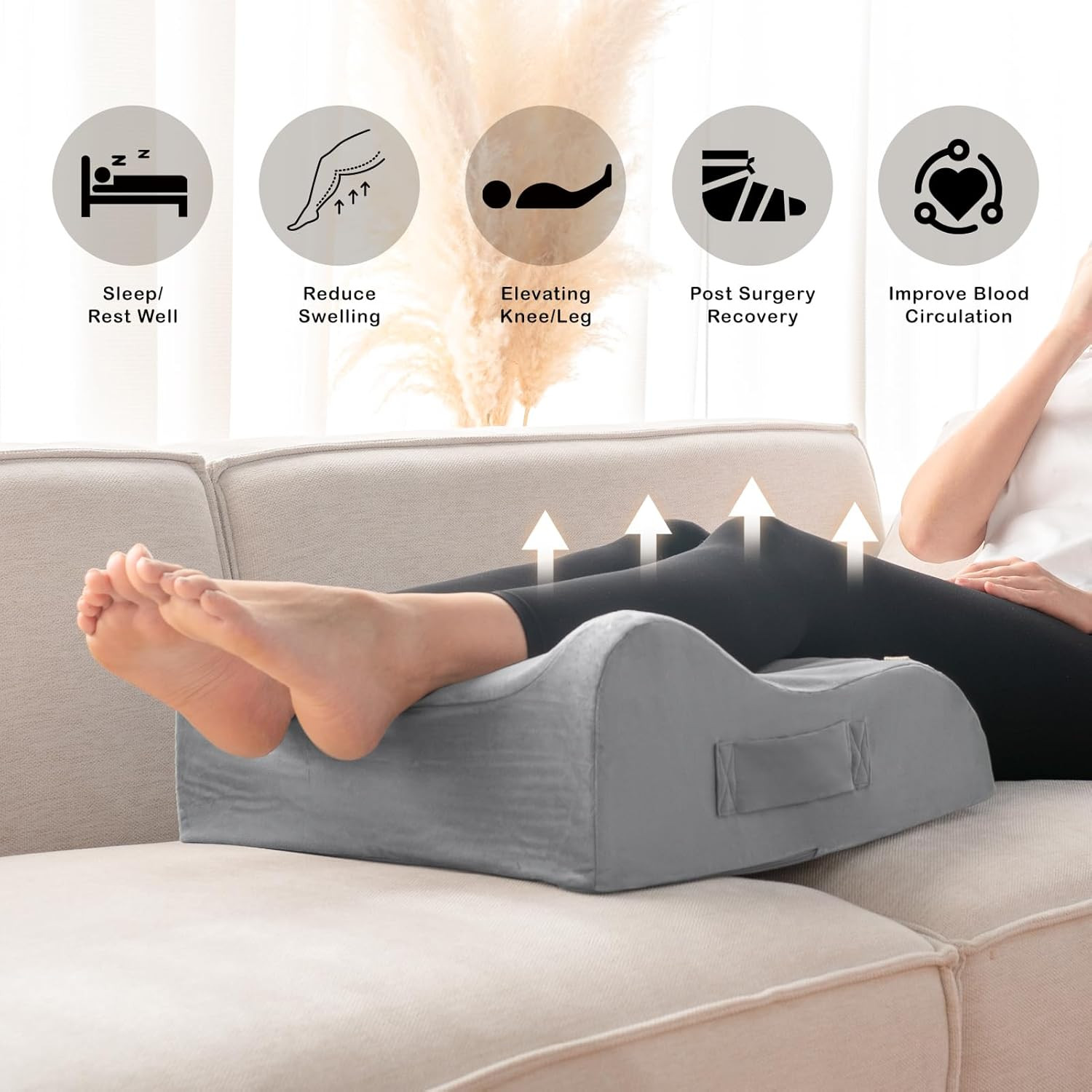 Memory Foam Leg, Knee, Ankle Foot Support and Elevation Pillow for Surgery Recov