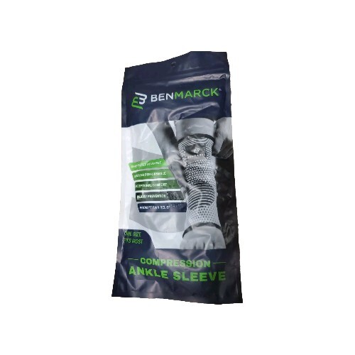 BENMARK Ankle Compression Sleeve, One Size Fits Most. Enjoy Painless Exercise