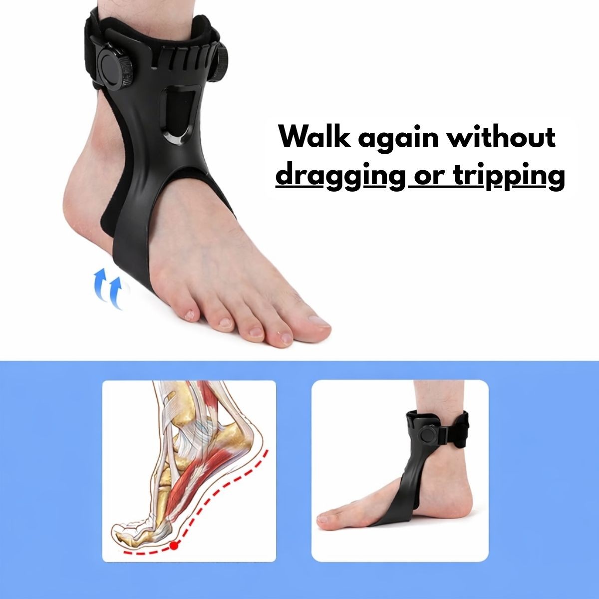 Drop Foot Ankle Brace Orthosis AFO With Inflatable Airbag For Hemiplegia Stroke