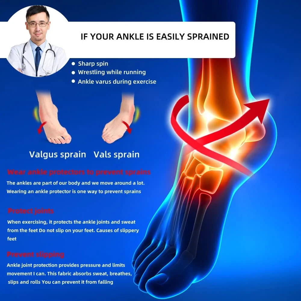 1PC Adjustable Compression Ankle Support Brace, Sports Ankle Stabilizer for Runn