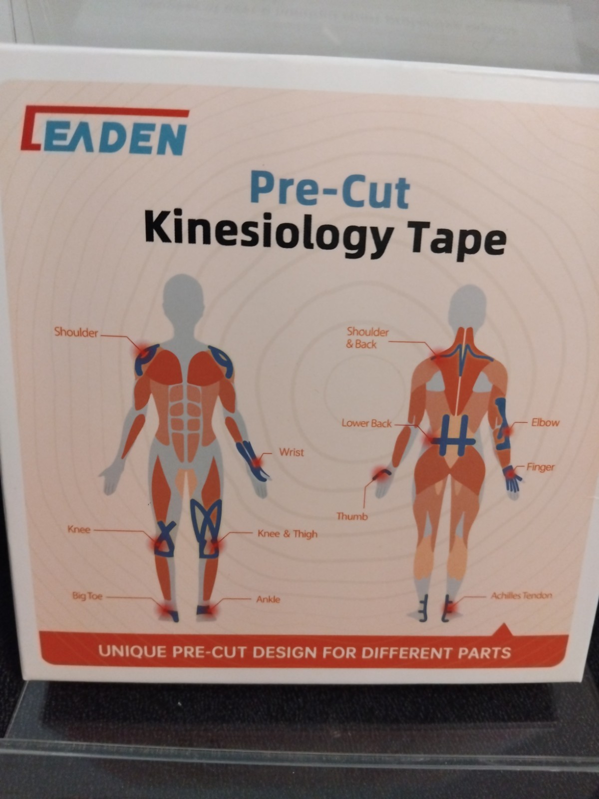 Pre-Cut Kinesiology Tape Different Body Parts Leaden New Sealed Box