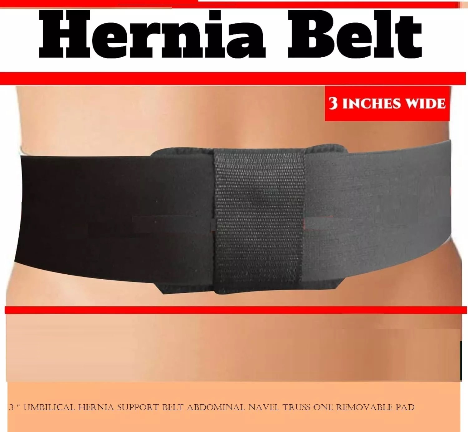 ZIPLOCARE Umbilical Hernia Abdominal Support Binder belt with compression pad