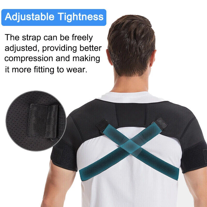 Double Shoulder Brace Torn Rotator Cuff Joint Pain Relief Support Therapy Wrap
