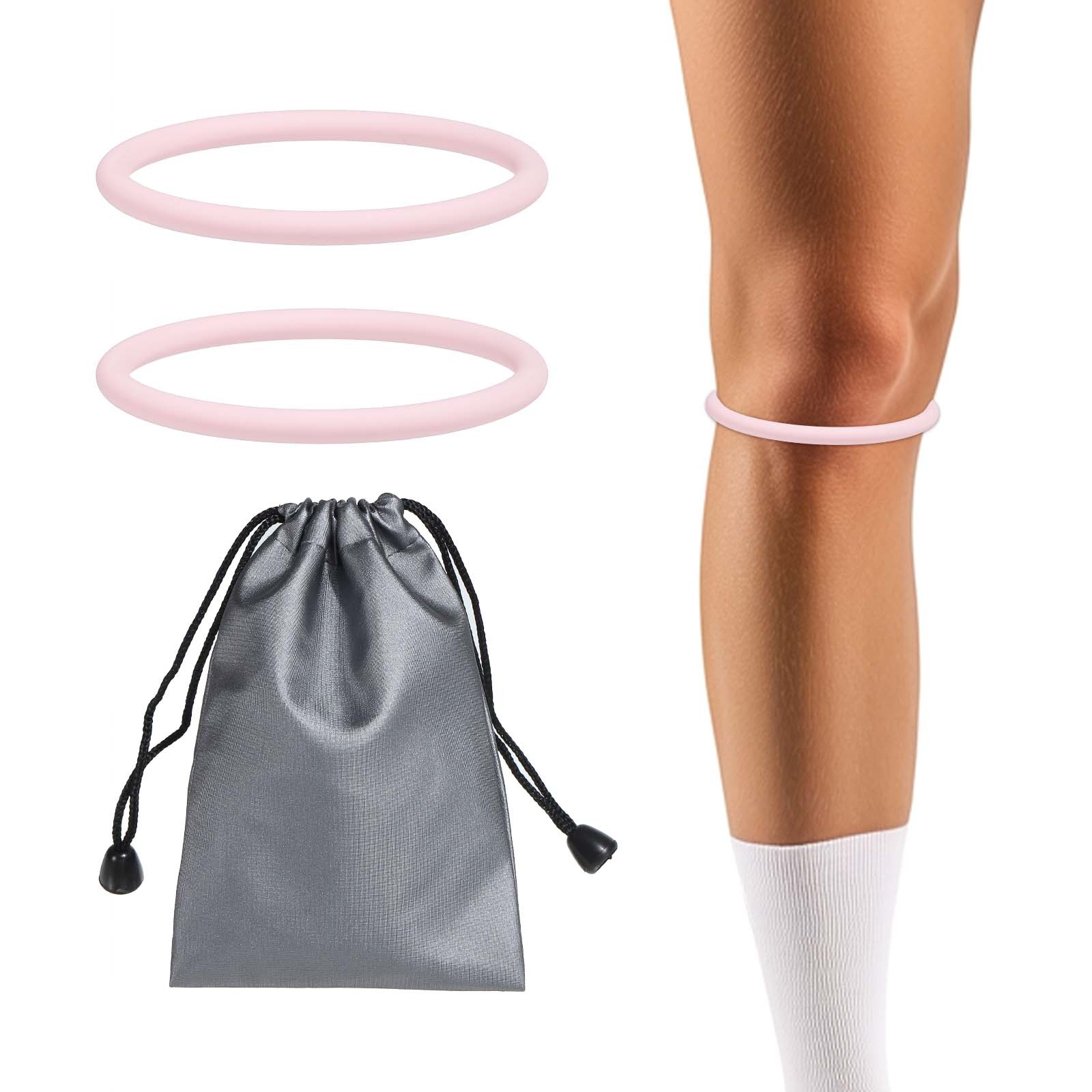 Patella Band Silicone Knee Band with Storage Bag – (1 Set, Pink)