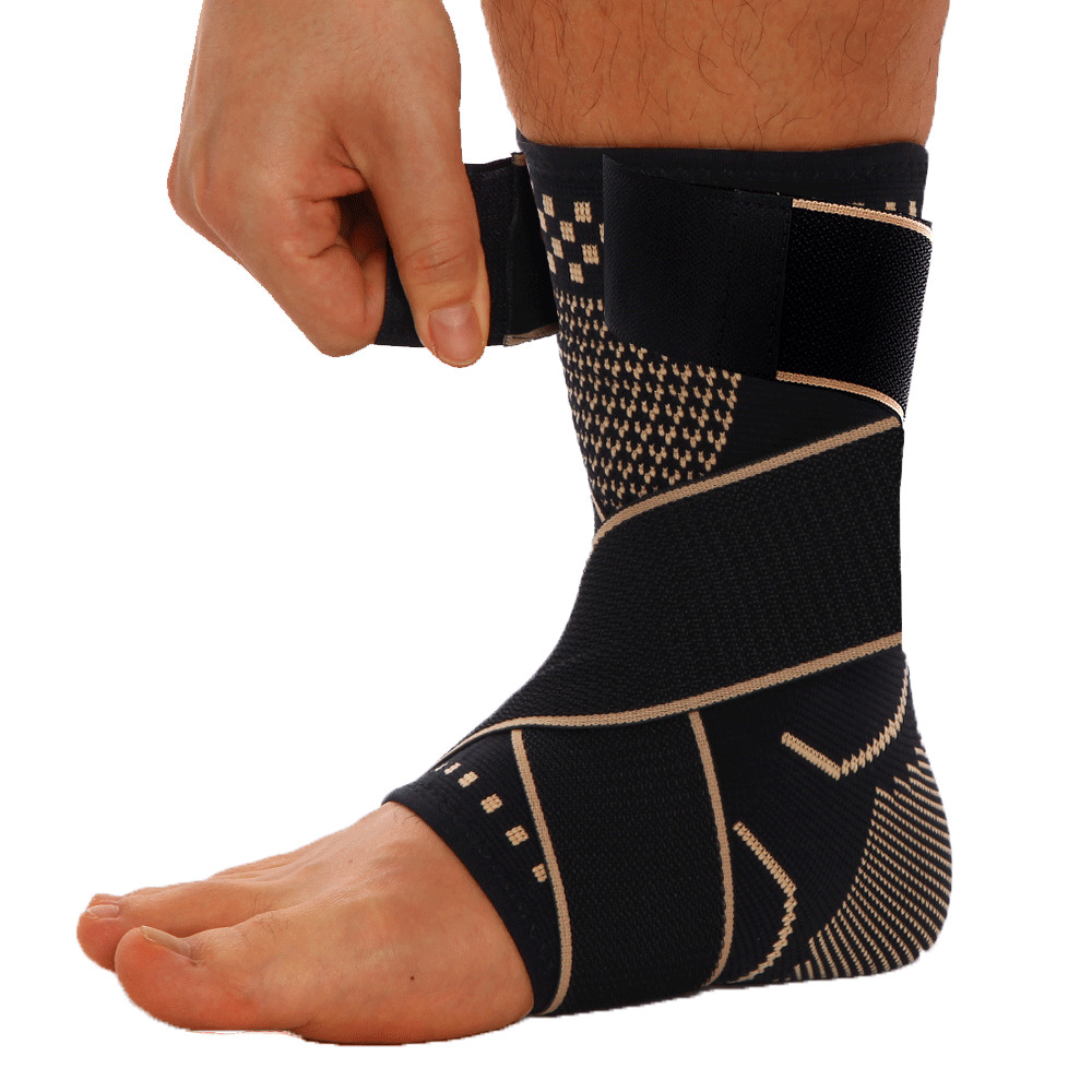 Copper Ankle Support Compression Sleeve Brace Foot Pain Relief Plantar Fasciitis