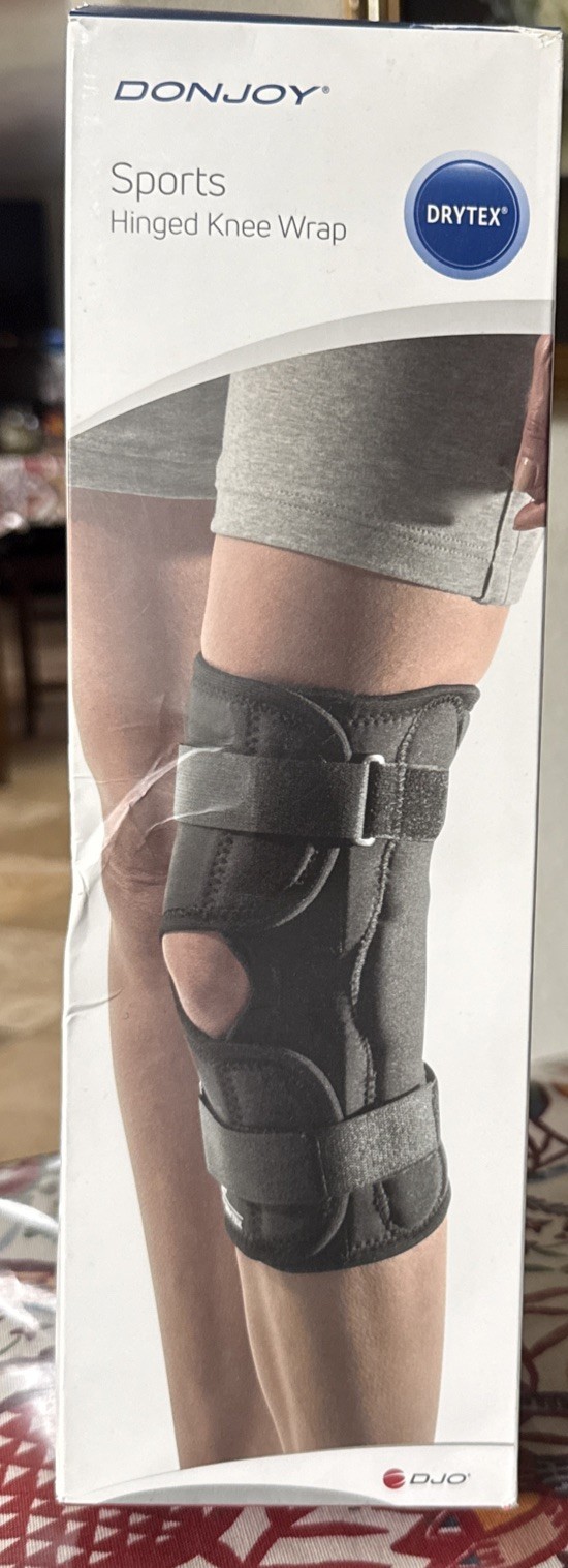 DonJoy Deluxe Hinged Knee Brace, Drytex Sleeve (Small, Black)